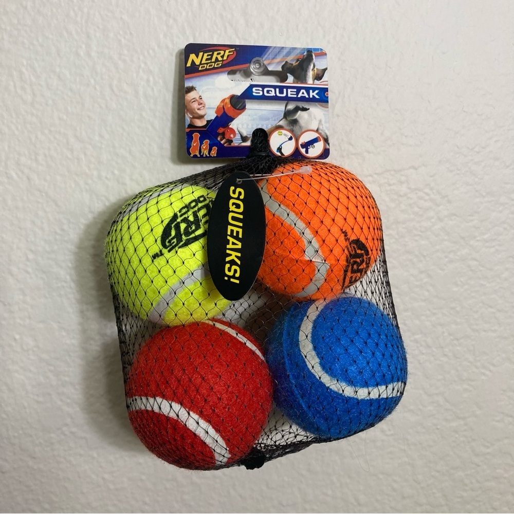 Nerf Squeaker Balls 4 Pack - Multicolor - NWT